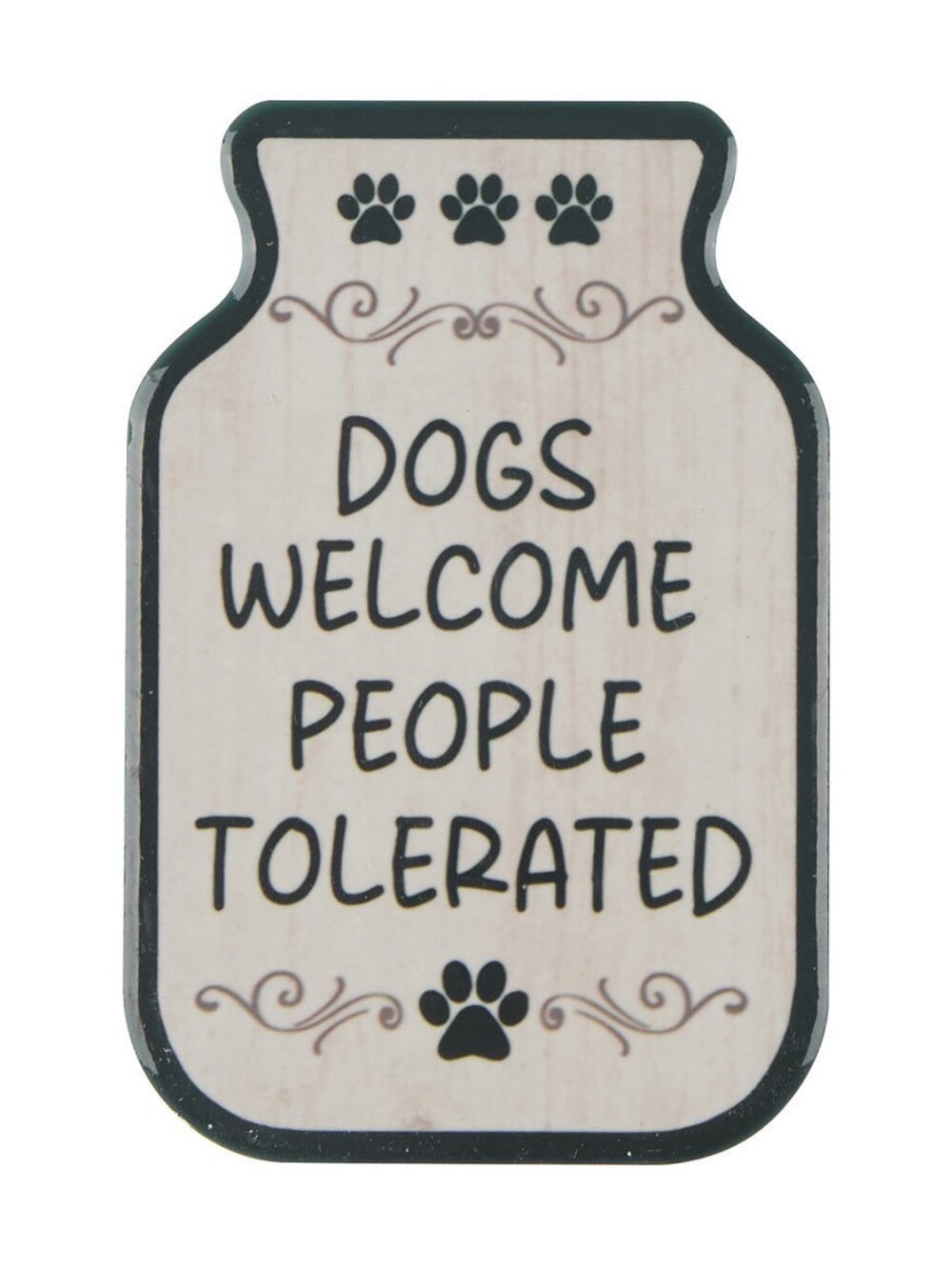 Dog Welcome Kitchen Magnet - Black and Cream